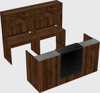 Shared u-shaped reception desks