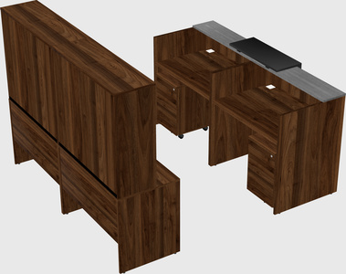 Shared u-shaped reception desks