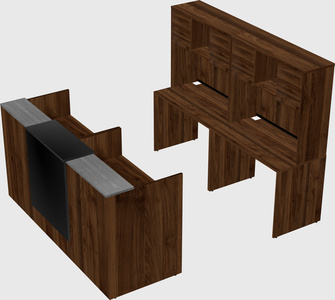 Shared u-shaped reception desks