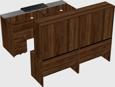 Shared u-shaped reception desks