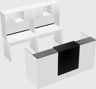 Shared u-shaped reception desks