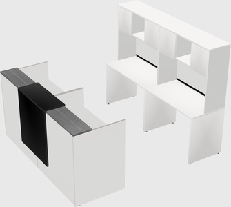 Shared u-shaped reception desks