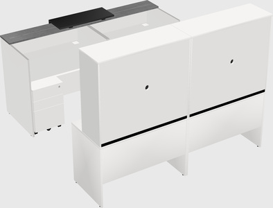 Shared u-shaped reception desks