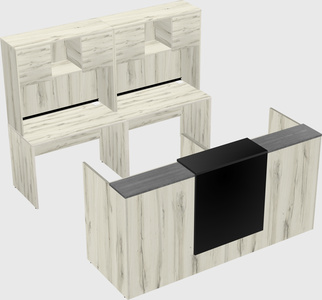 Shared u-shaped reception desks
