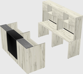 Shared u-shaped reception desks