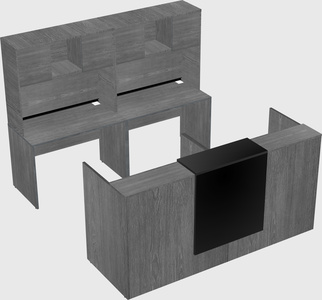 Shared u-shaped reception desks
