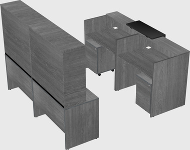 Shared u-shaped reception desks
