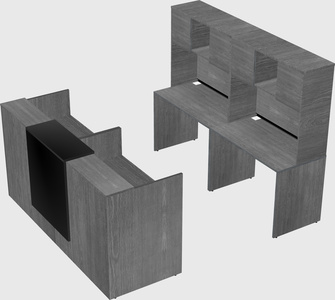 Shared u-shaped reception desks