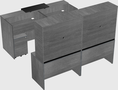 Shared u-shaped reception desks