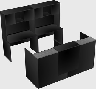 Shared u-shaped reception desks