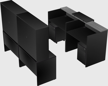 Shared u-shaped reception desks
