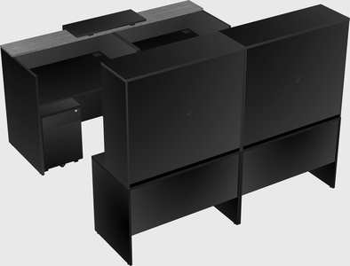 Shared u-shaped reception desks
