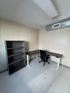 U-shaped desk + file cabinet