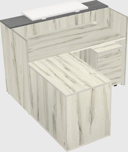 L-shaped modular reception