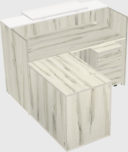 L-shaped modular reception