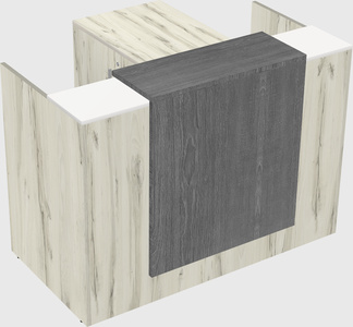 L-shaped modular reception