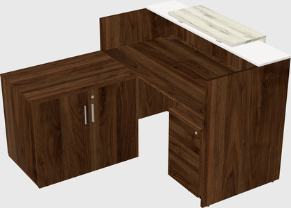 L-shaped modular reception