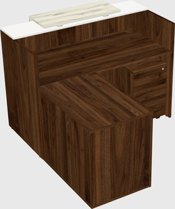 L-shaped modular reception