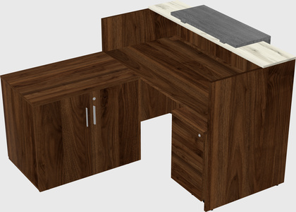 L-shaped modular reception