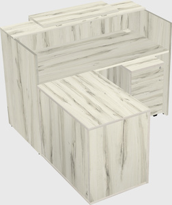 L-shaped modular reception