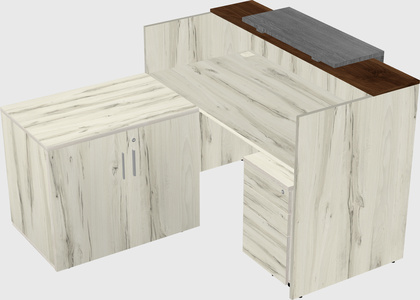 L-shaped modular reception