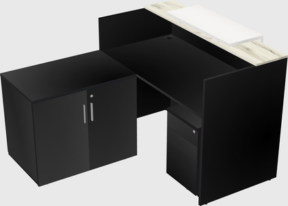 L-shaped modular reception