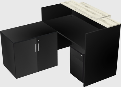 L-shaped modular reception