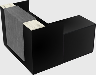 L-shaped modular reception