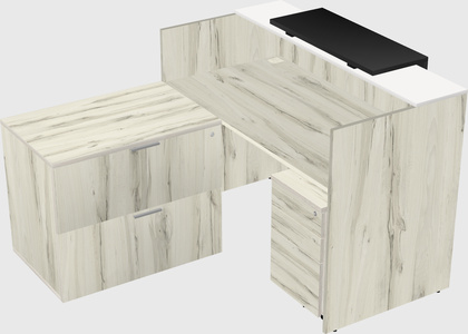 L-shaped modular reception