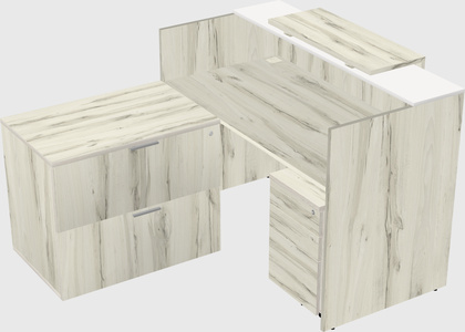 L-shaped modular reception