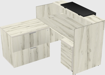 L-shaped modular reception