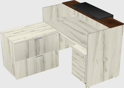 L-shaped modular reception