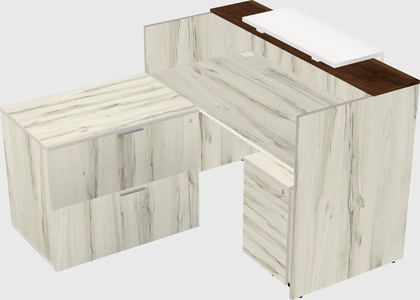 L-shaped modular reception