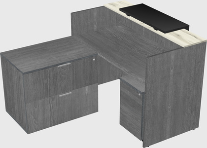 L-shaped modular reception