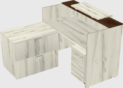 L-shaped modular reception
