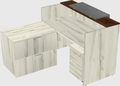 L-shaped modular reception