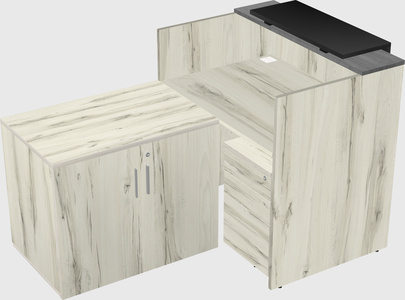 L-shaped modular reception