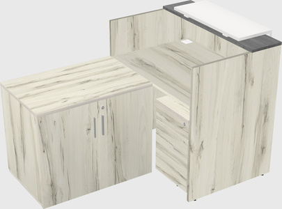 L-shaped modular reception