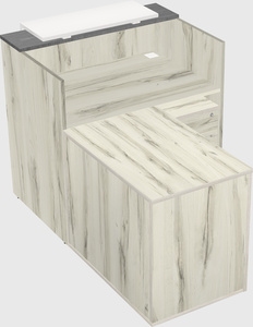 L-shaped modular reception