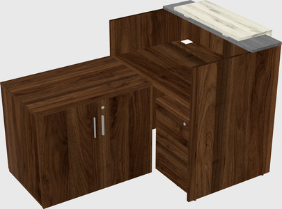 L-shaped modular reception