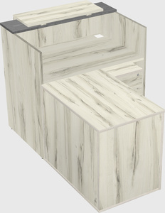 L-shaped modular reception