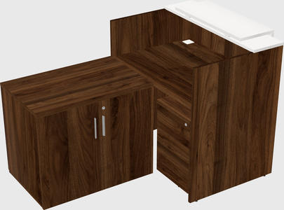 L-shaped modular reception