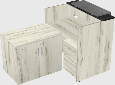 L-shaped modular reception
