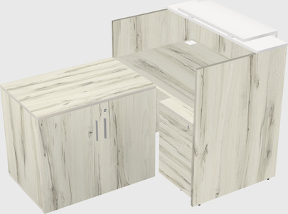L-shaped modular reception
