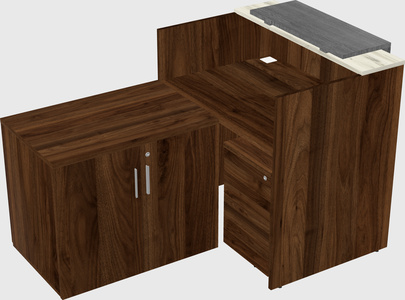 L-shaped modular reception