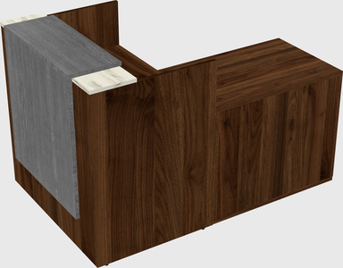 L-shaped modular reception