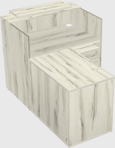 L-shaped modular reception