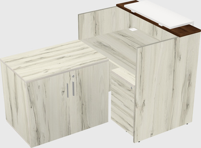 L-shaped modular reception
