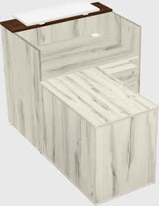 L-shaped modular reception
