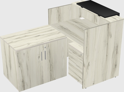 L-shaped modular reception